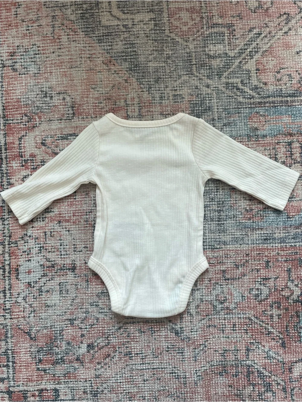 Carter’s Girls Newborn Cotton Long Sleeve Cat Embroidered Cream Onsie Bodysuit